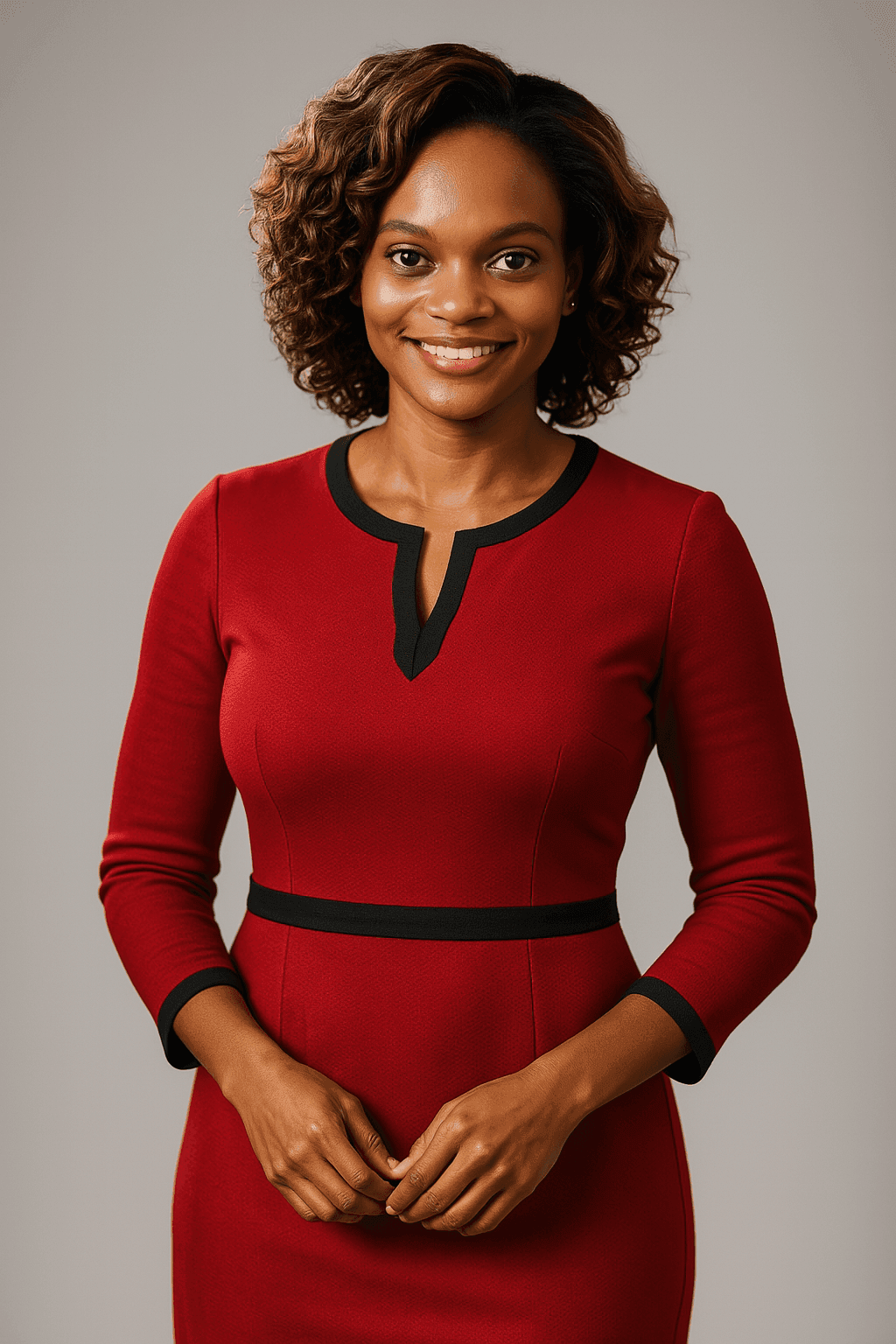 black woman therapist in red dress who is a clinical supervisor for new therapists LCMHCAs